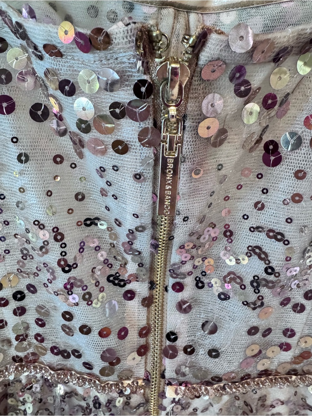 Bronx and Banco Midnight Gold Sequin Maxi Dress US10/XL - Picture 7 of 10